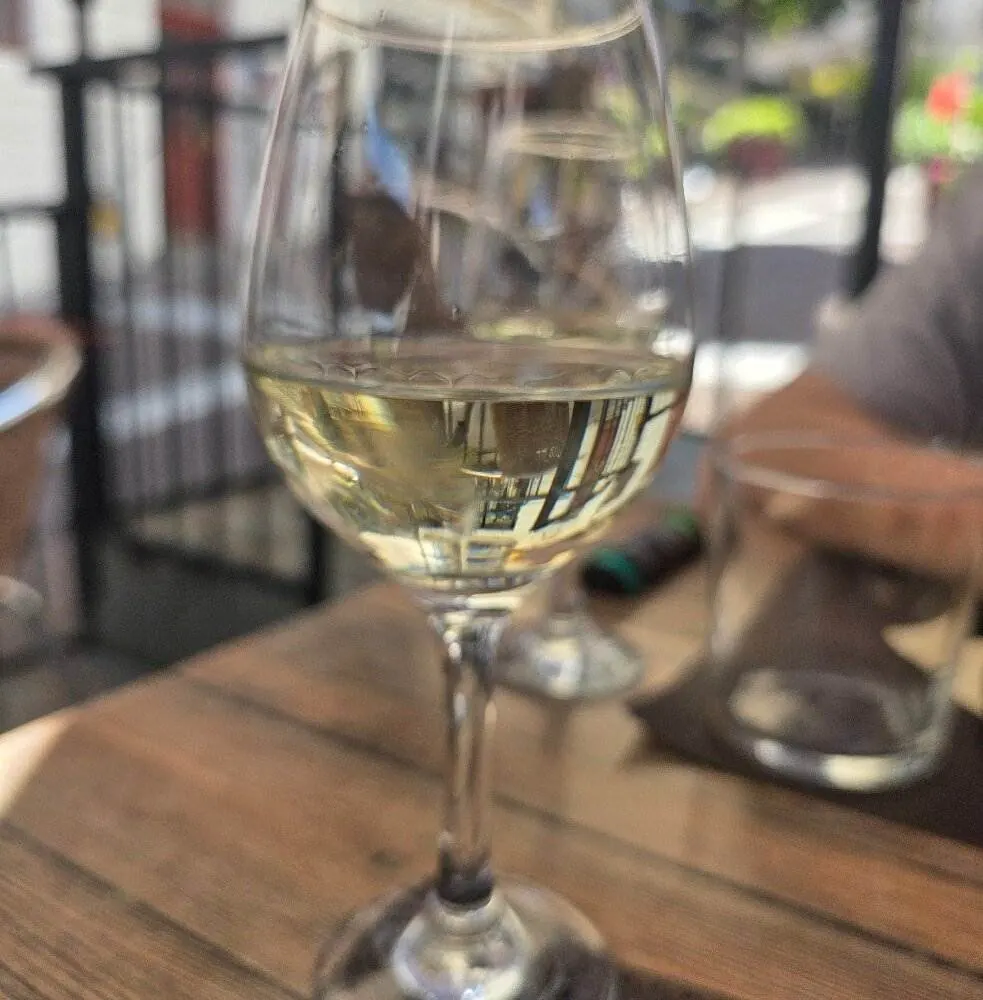 Un verre de vin blanc en terrasse au Bar'Back Évian